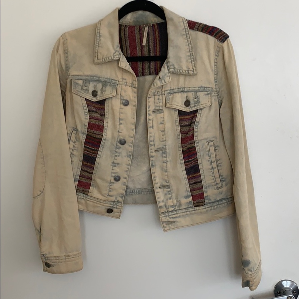 Free people denim jacket with amazing detailing